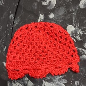 Handcrafted Red Crochet Beanie